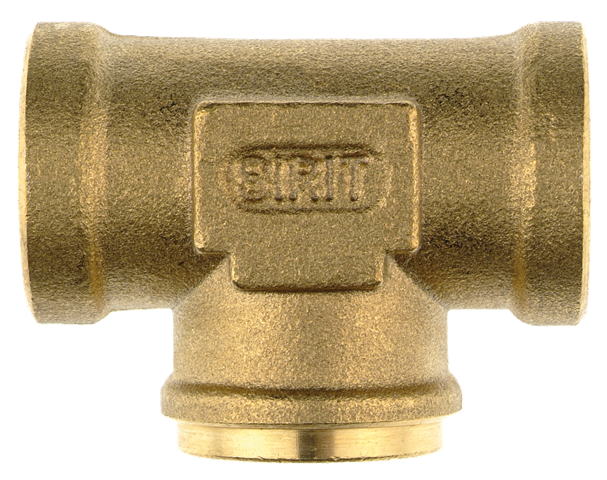 T swivel centre tap push-in fittings in brass for braking systems