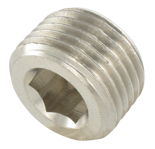 Tapered male plug, with hexagon socket in nickel-plated brass 1/8 Standard fittings