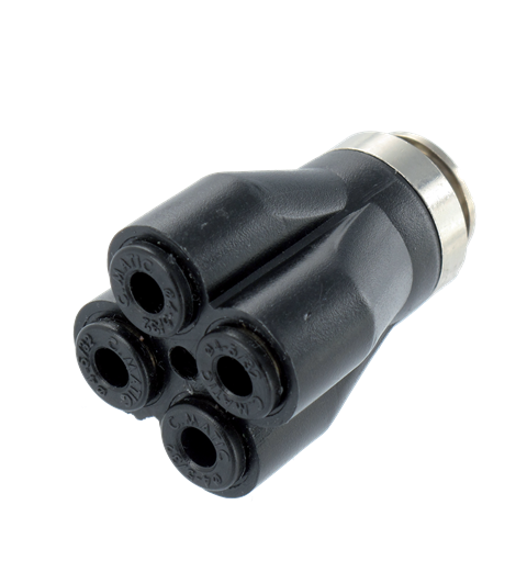 Technopolymer double unequal Y fitting T6-4 Pneumatic push-in fittings