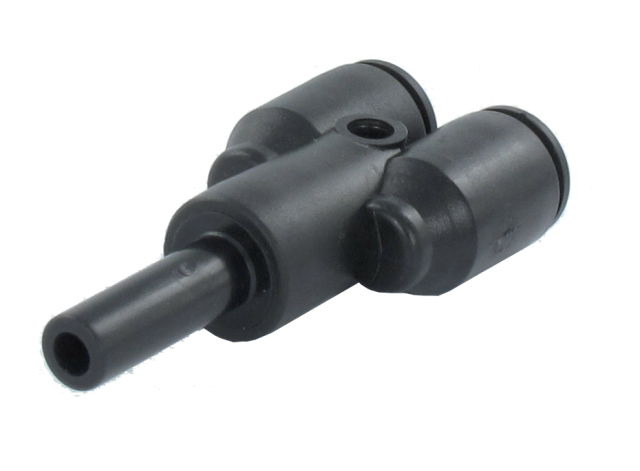 Technopolymer push-in Y-fittings with equal and unequal push-in pins Pneumatic push-in fittings