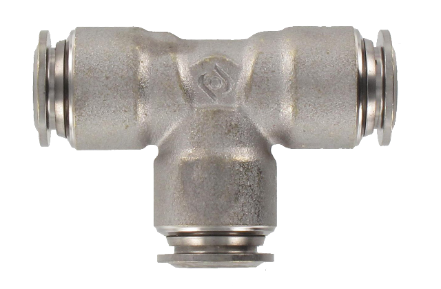 Triple equal T food grade push-in fitting in brass T10