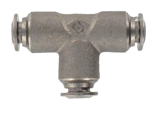 Triple equal T food grade push-in fitting in brass T4