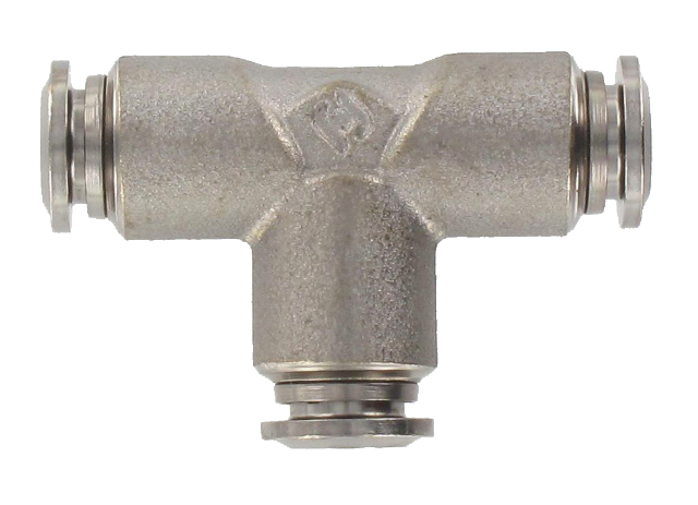 Triple equal T food grade push-in fittings in brass