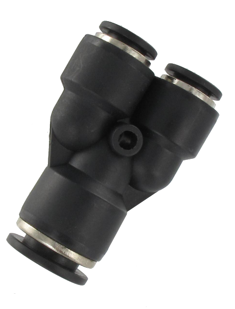 Unequal resin Y push-in fittings