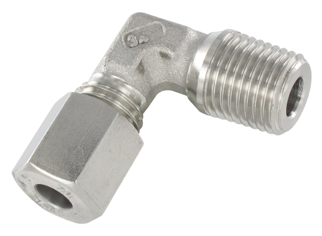 Universal DIN 2353 compression elbow fittings male BSP in stainless steel