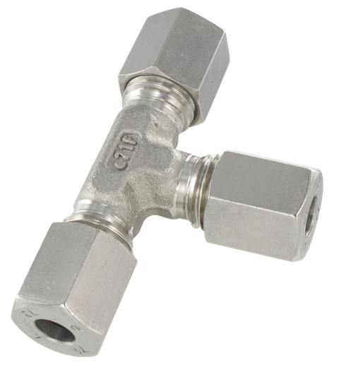 Universal DIN 2353 T compression fitting in stainless steel T12